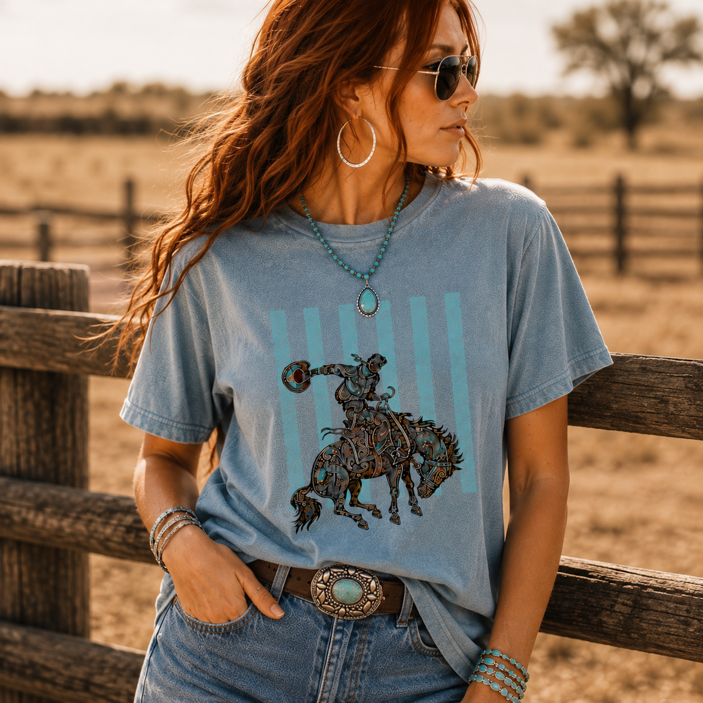 Paisley Buckaroo Western Graphic Tee