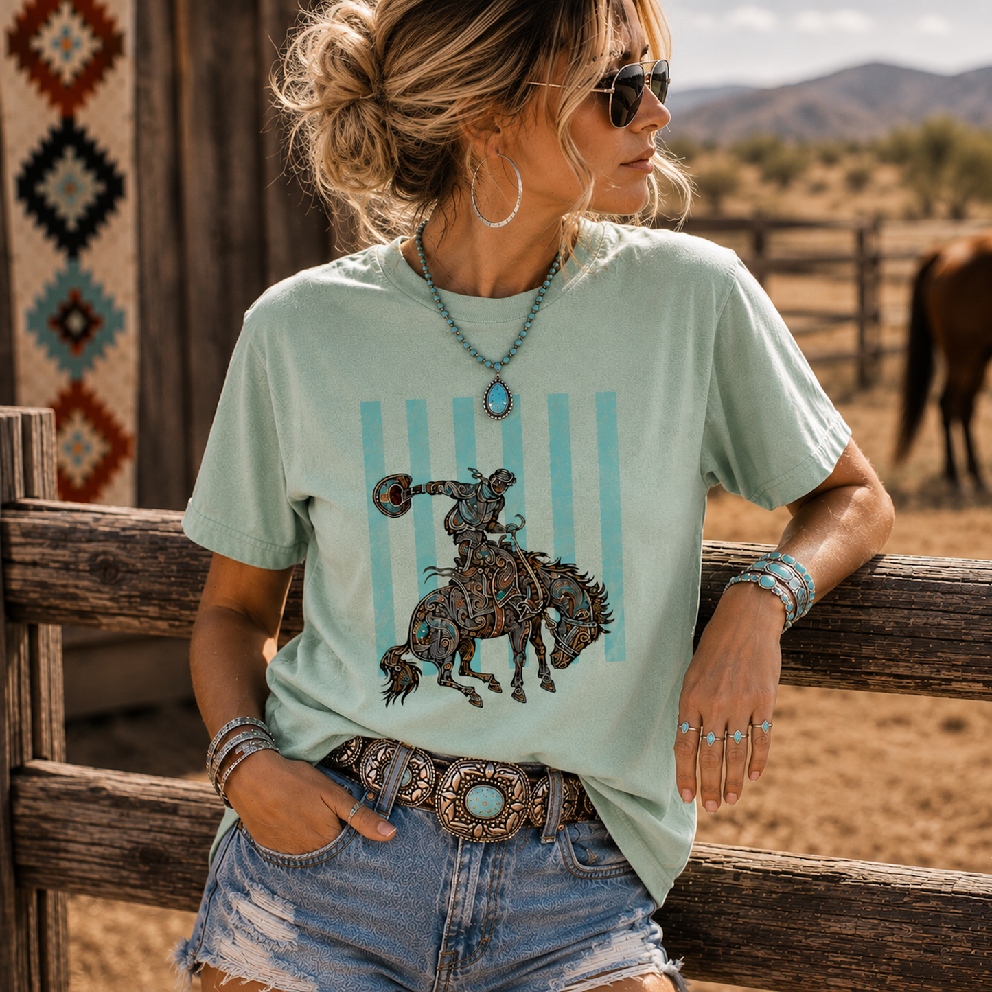 Paisley Buckaroo Western Graphic Tee
