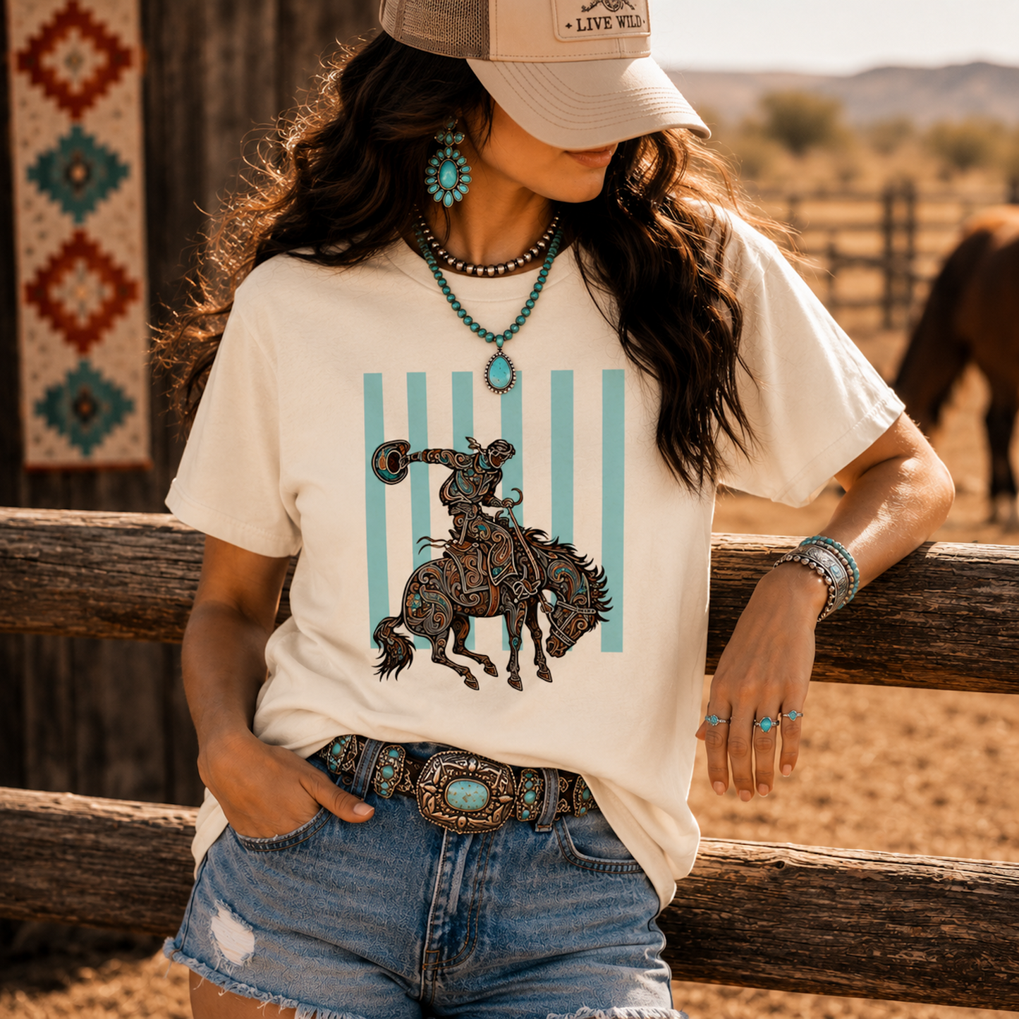 Paisley Buckaroo Western Graphic Tee