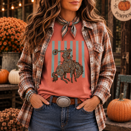 Paisley Buckaroo Western Graphic Tee
