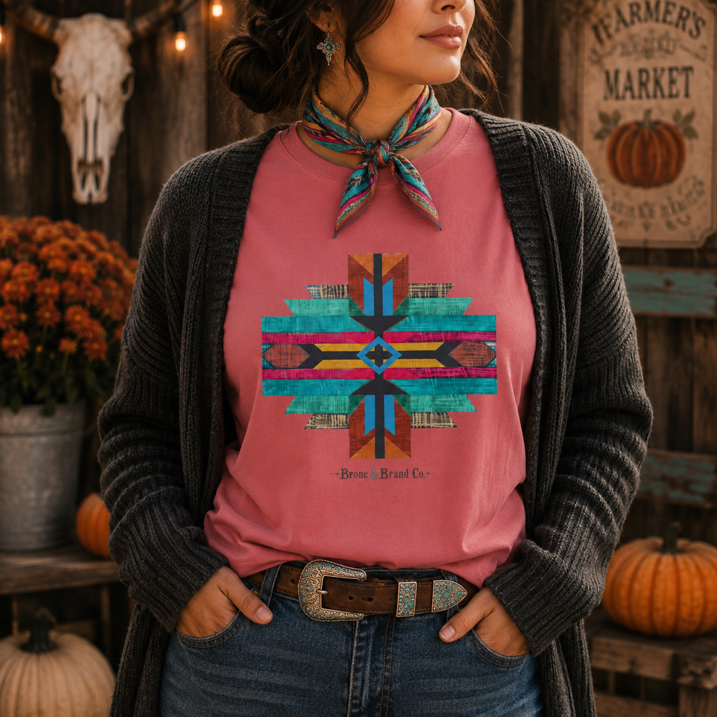 Boho  Desert Cross Artist Series Tee | Southwestern Graphic Comfort Colors® Shirt