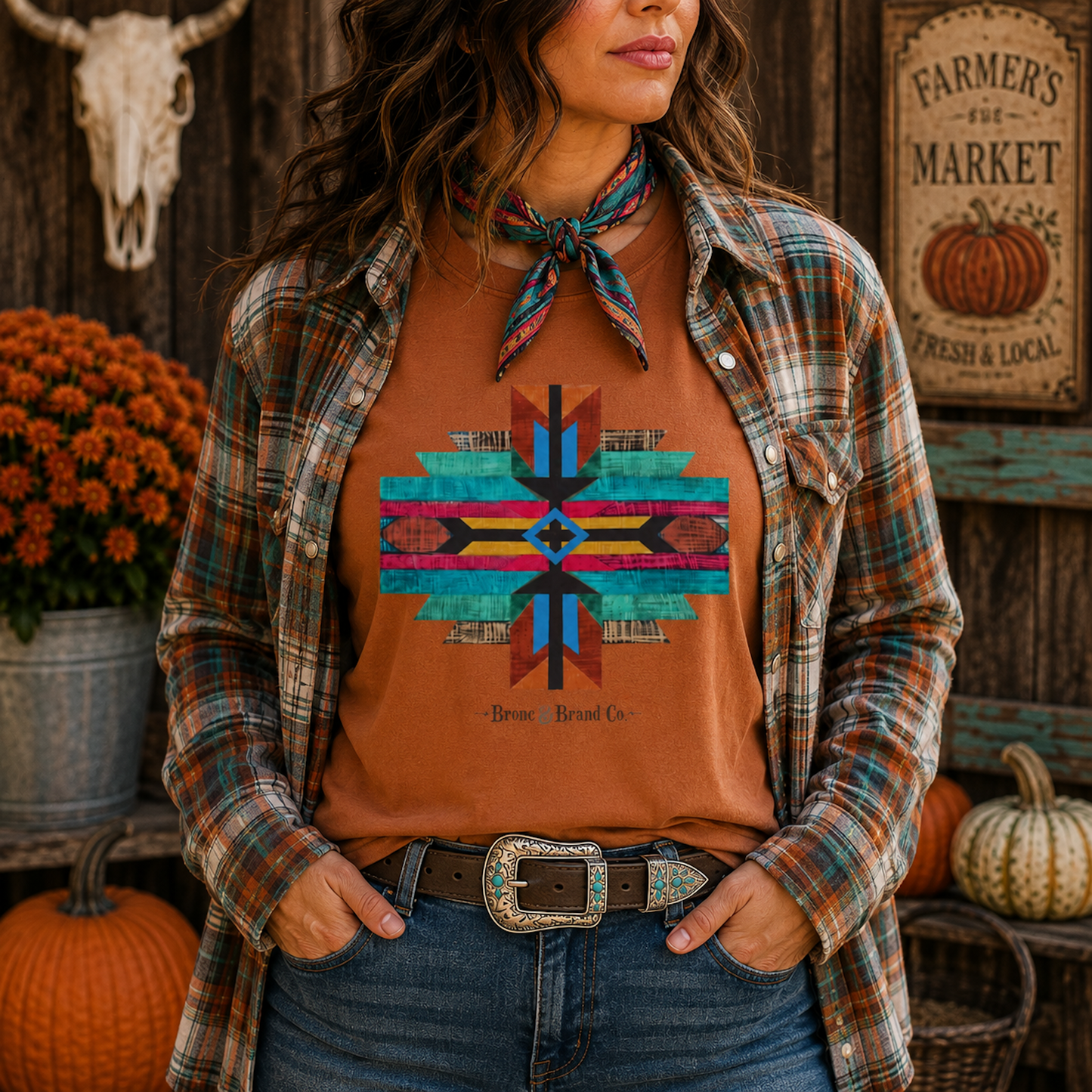 Boho  Desert Cross Artist Series Tee | Southwestern Graphic Comfort Colors® Shirt