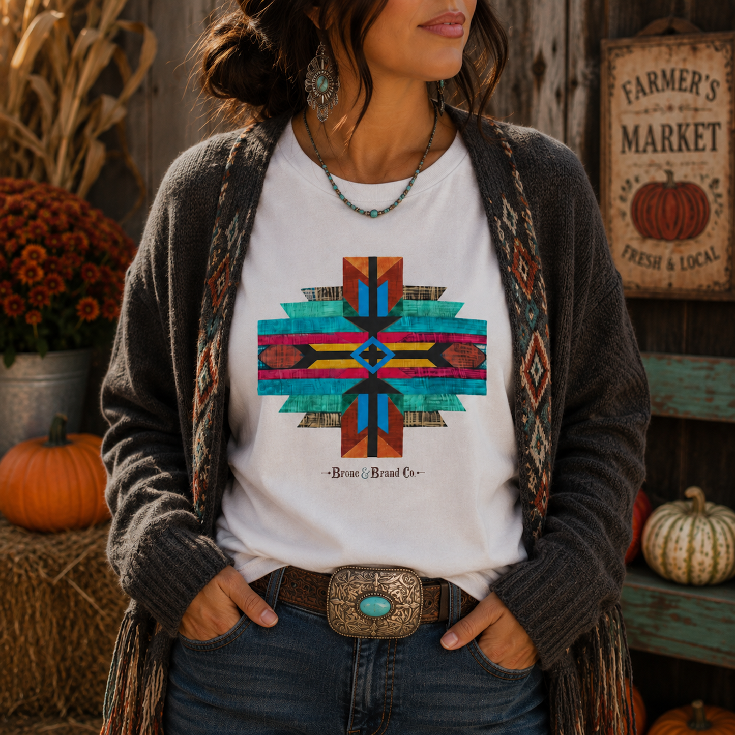 Boho  Desert Cross Artist Series Tee | Southwestern Graphic Comfort Colors® Shirt