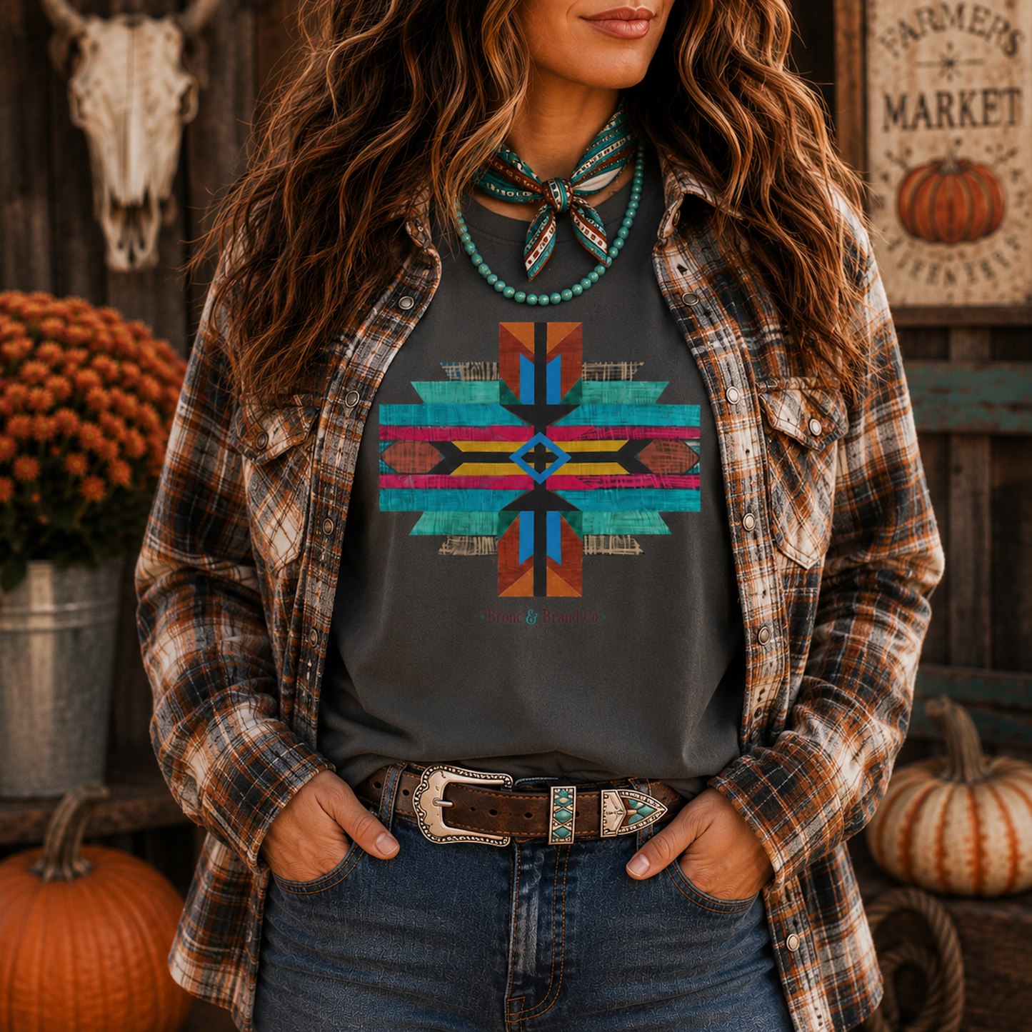 Boho  Desert Cross Artist Series Tee | Southwestern Graphic Comfort Colors® Shirt