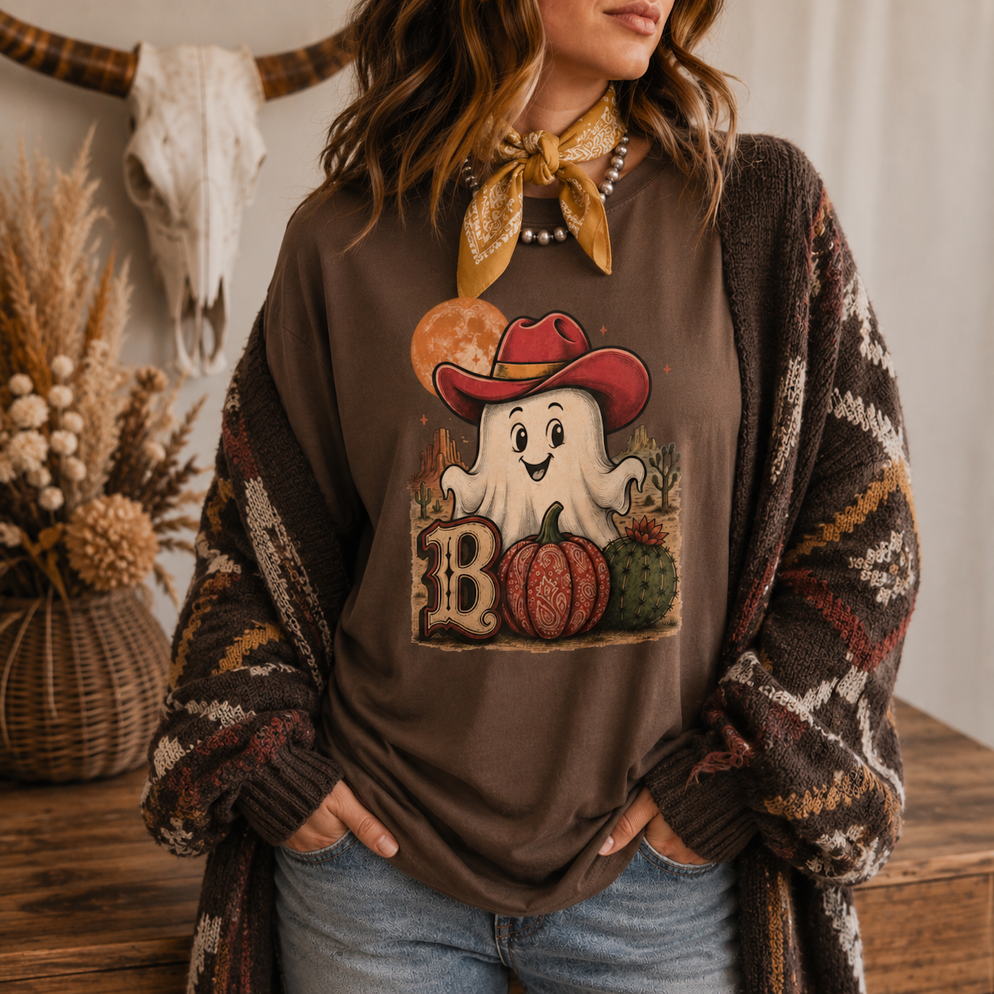 Howdy Boo Western Ghost Tee | Cowgirl Halloween Comfort Colors® Shirt