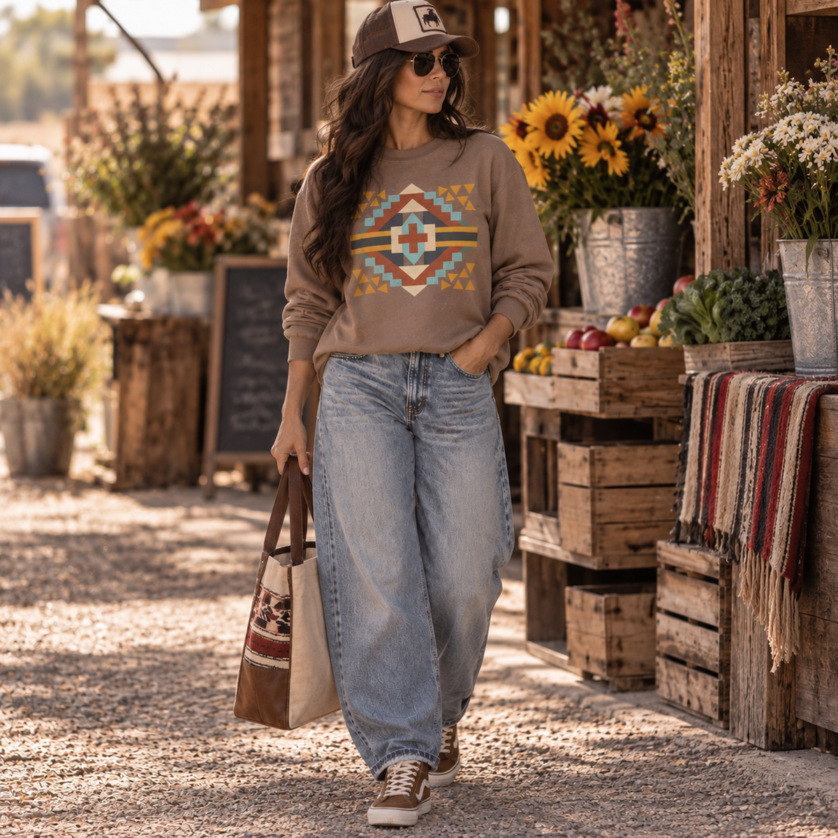 Prairie Queen Southwest Graphic Sweatshirt