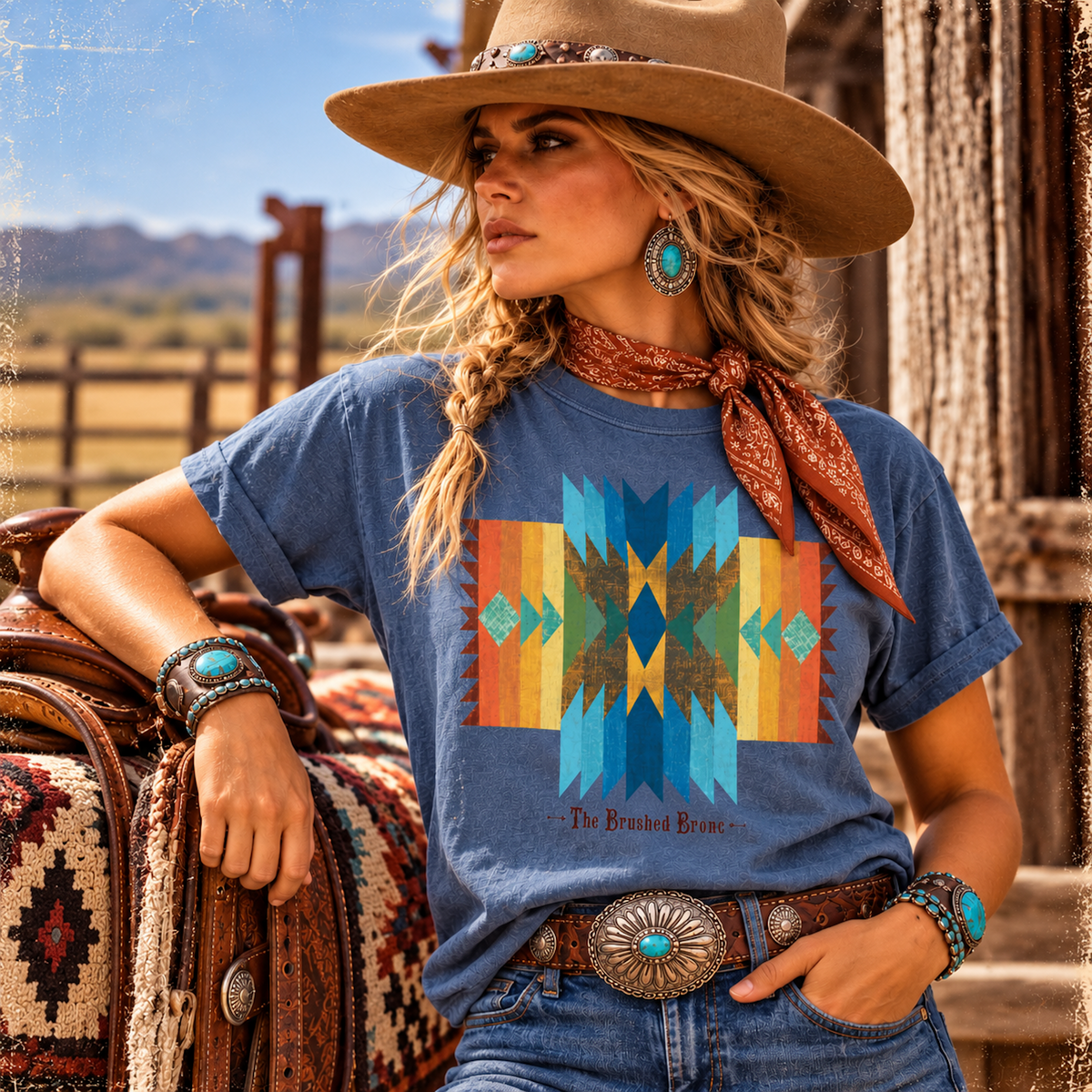 Painted Mesa Cross  Southwestern Geometric Graphic Tee