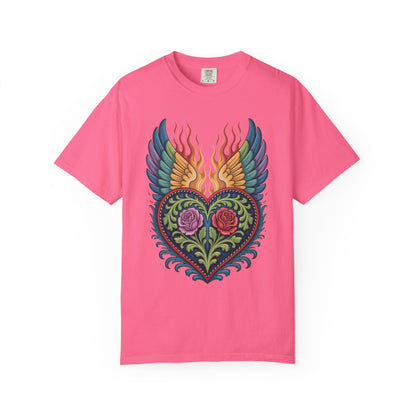 Western Folk Art Winged Heart T-Shirt