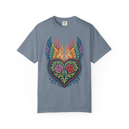 Western Folk Art Winged Heart T-Shirt