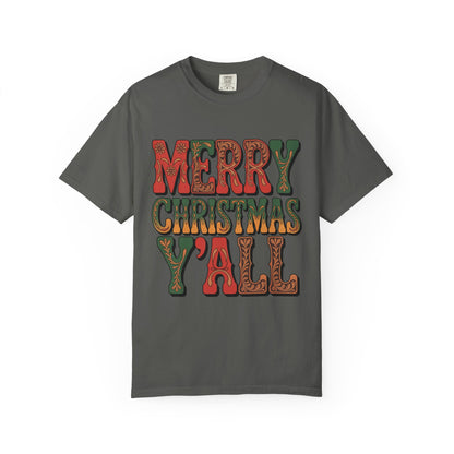 Merry Christmas Y’all Western Font Comfort Colors® Tee