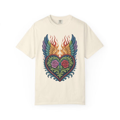 Western Folk Art Winged Heart T-Shirt