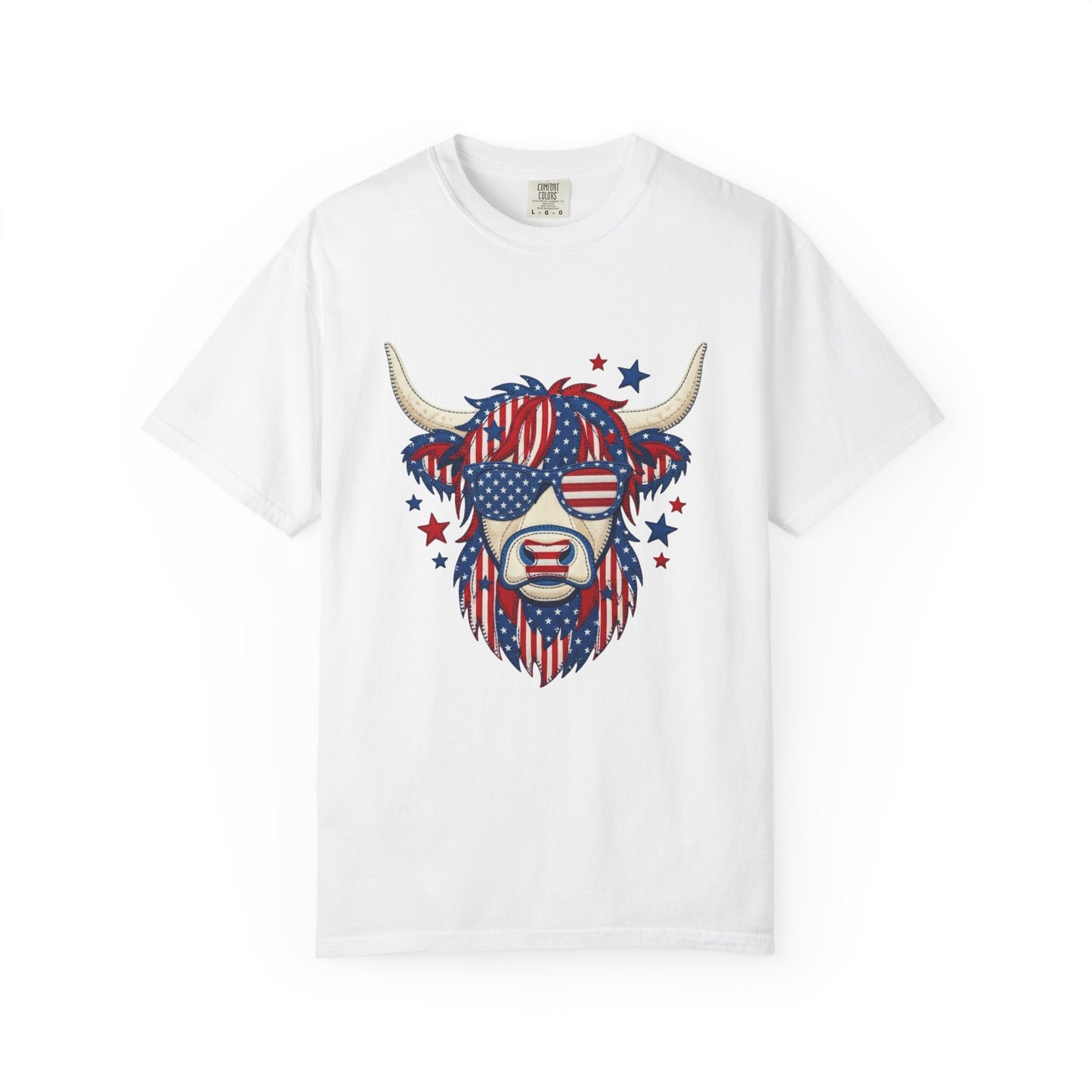 Patriotic Highland Cow Tee | Western Americana Graphic Shirt | Bronc & Brand Co