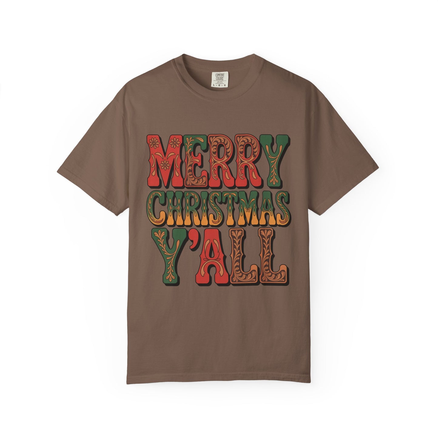 Merry Christmas Y’all Western Font Comfort Colors® Tee