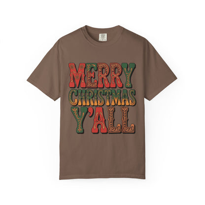 Merry Christmas Y’all Western Font Comfort Colors® Tee