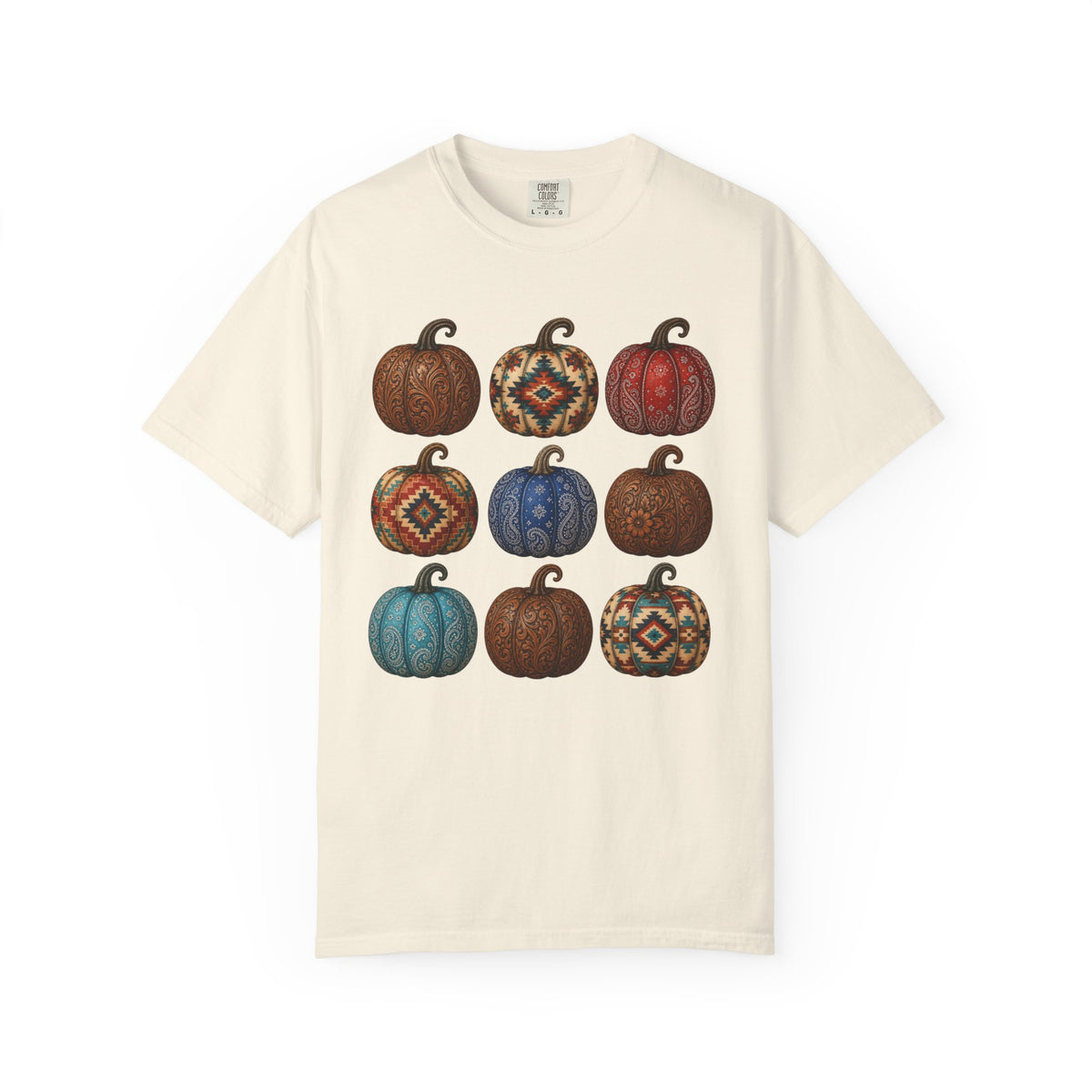 Western Patchwork Pumpkin Tee | Boho Fall Comfort Colors® Shirt