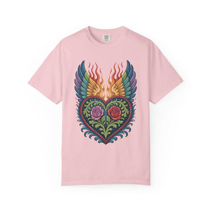 Western Folk Art Winged Heart T-Shirt