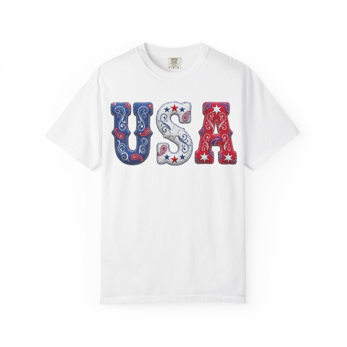 USA Paisley Patriotic Tee | Comfort Colors Western Graphic Shirt