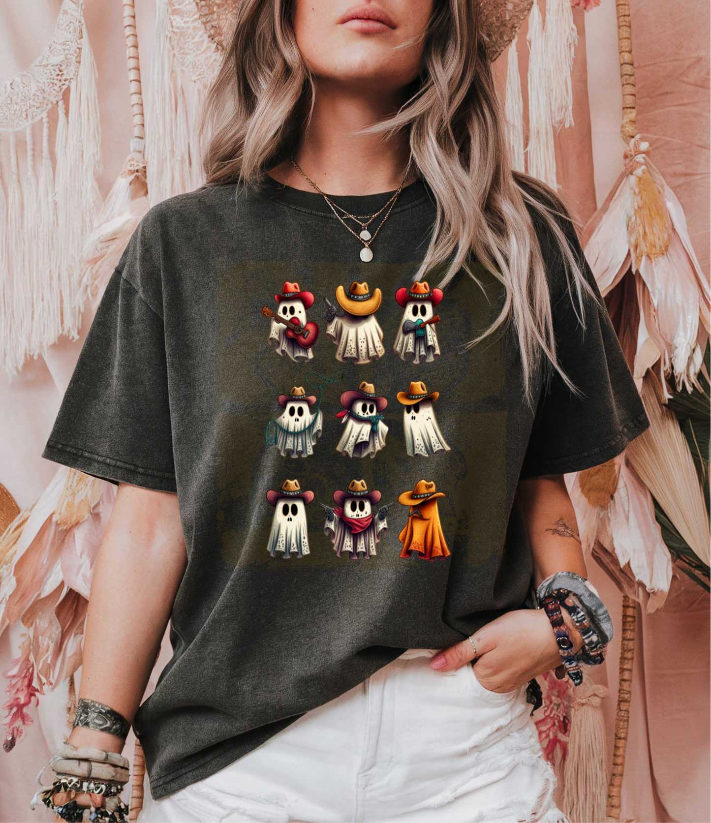 Cowboy Ghost Halloween T-Shirt CowBoos