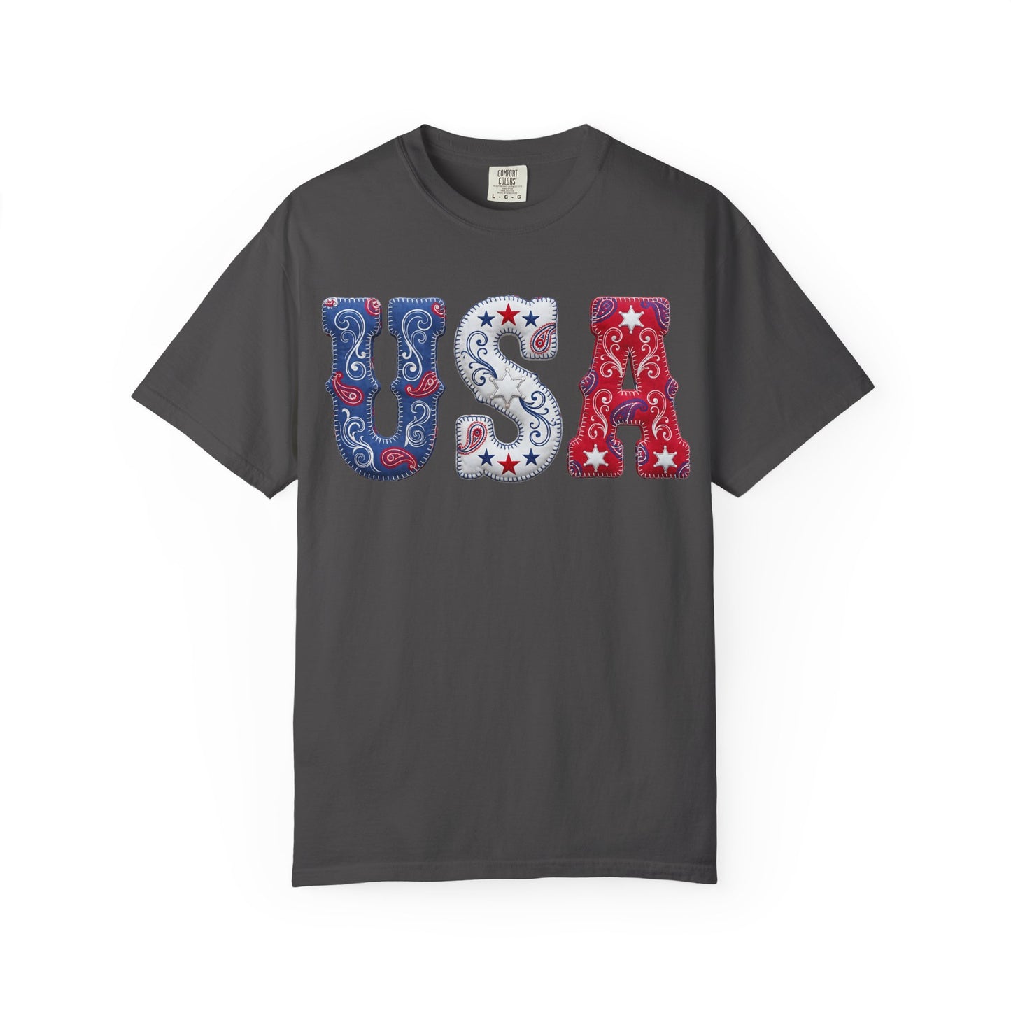 USA Paisley Patriotic Tee | Comfort Colors Western Graphic Shirt