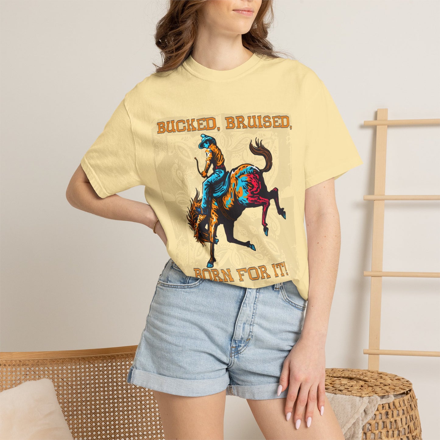 Bucked, Bruised, Born For It Tee | Western Rodeo Graphic Shirt | Bronc & Brand Co.