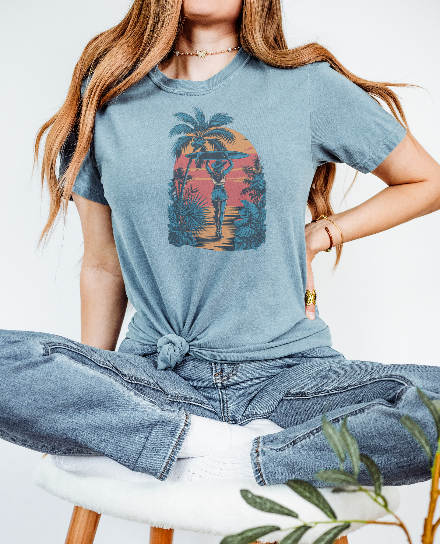 Coastal Cowgirl Surf Tee – Beach Vibes with a Western Twist