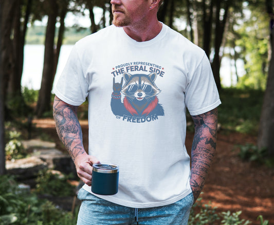 Feral Side of Freedom Raccoon Tee