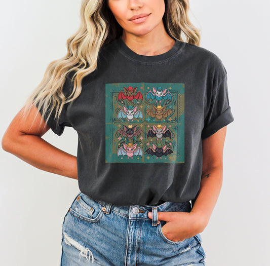 Charming Kawaii Bat Graphic Tee  Cute Meets Western Style