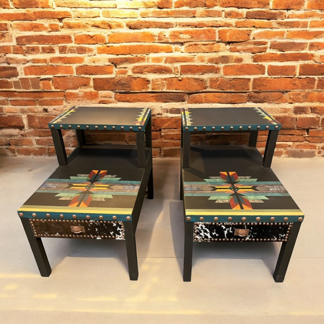 The BoHo Trio – Southwestern Table Set with Cowhide Accents