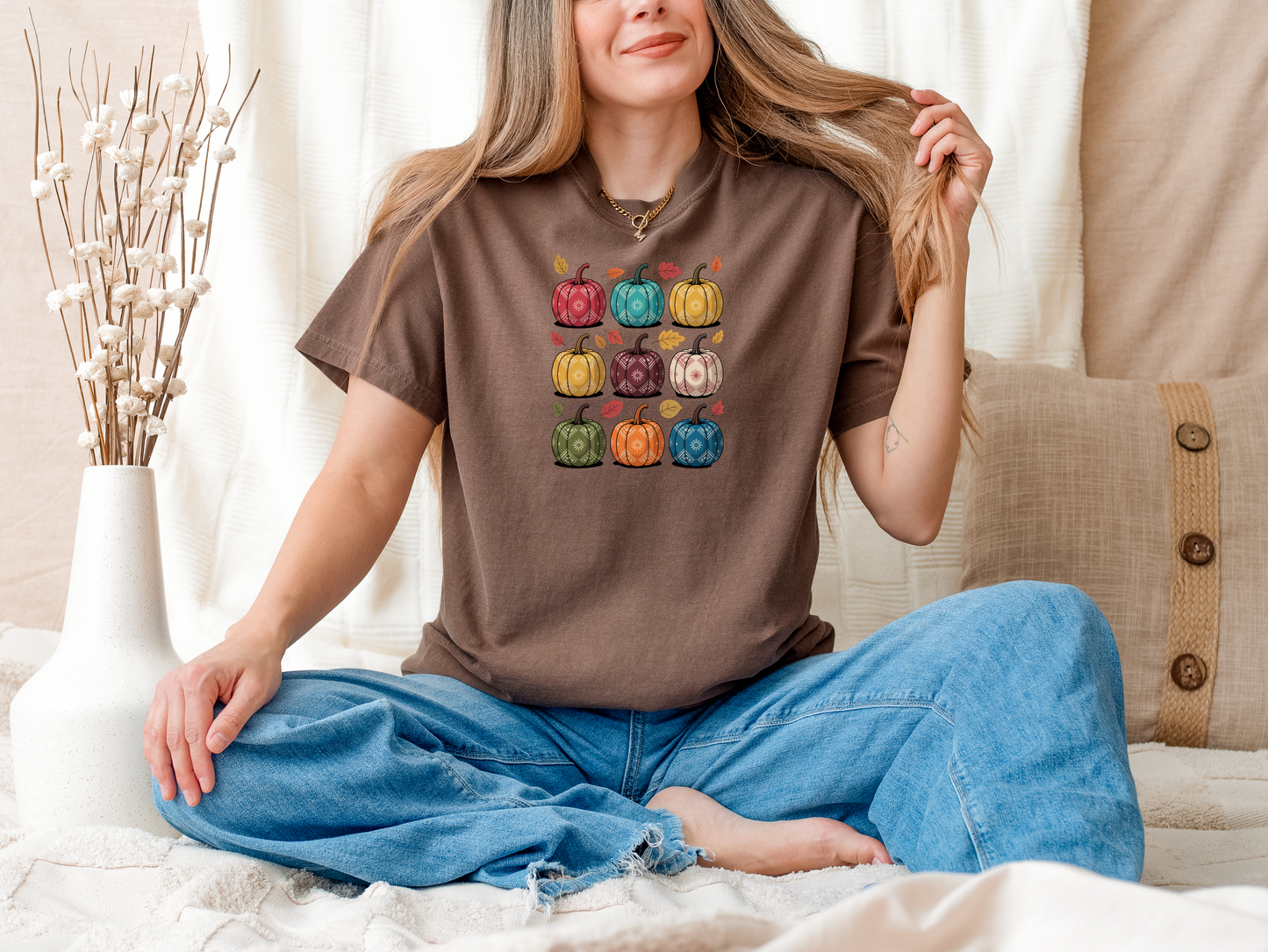 🎃 Fall Pumpkin Grid Comfort Colors® Tee