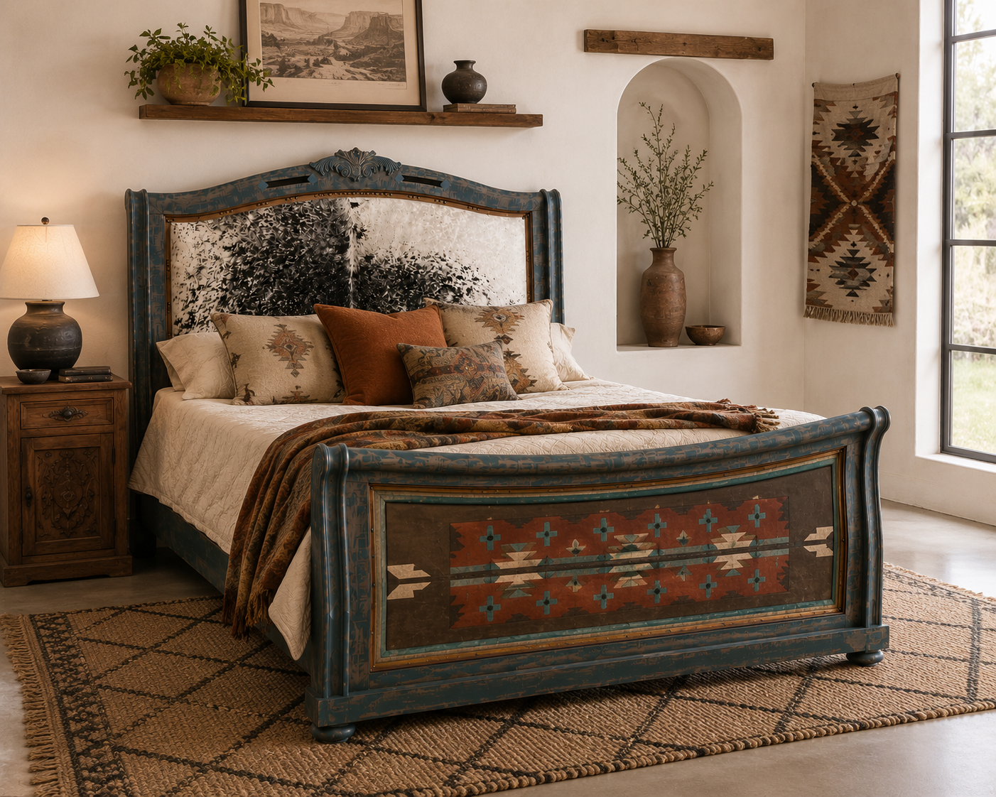 Canyon Whispers Hand-Painted King Bed
