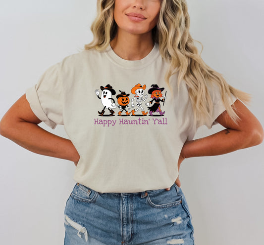 Happy Haunting Y’all – Western Halloween T-Shirt